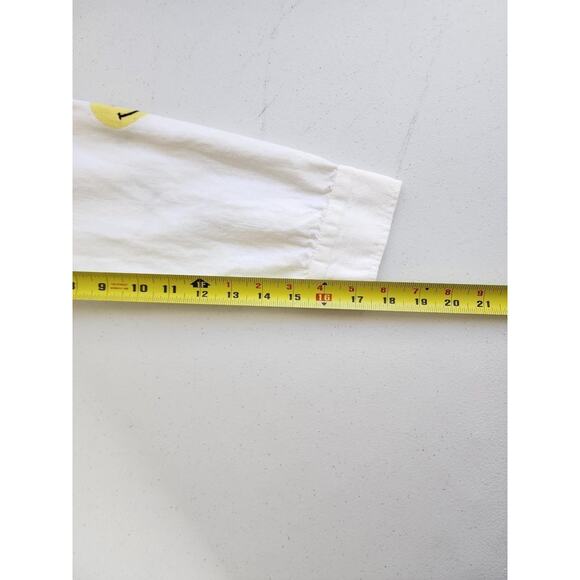 Pilcro Shirt Womens Medium White Cotton Linen Embroidered Button Up Boho Floral - Picture 14 of 16